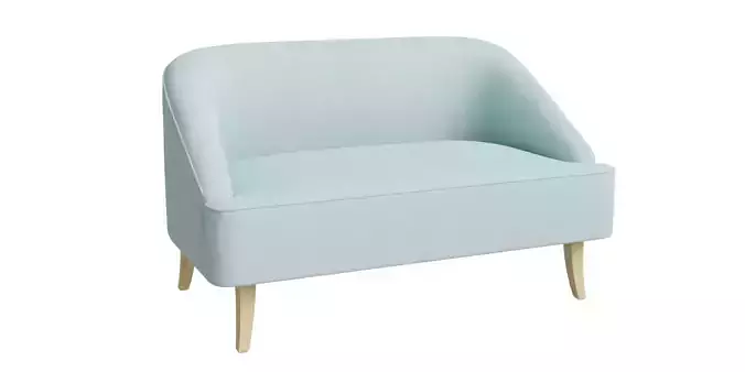 Mid Century Modern Fabric Loveseat