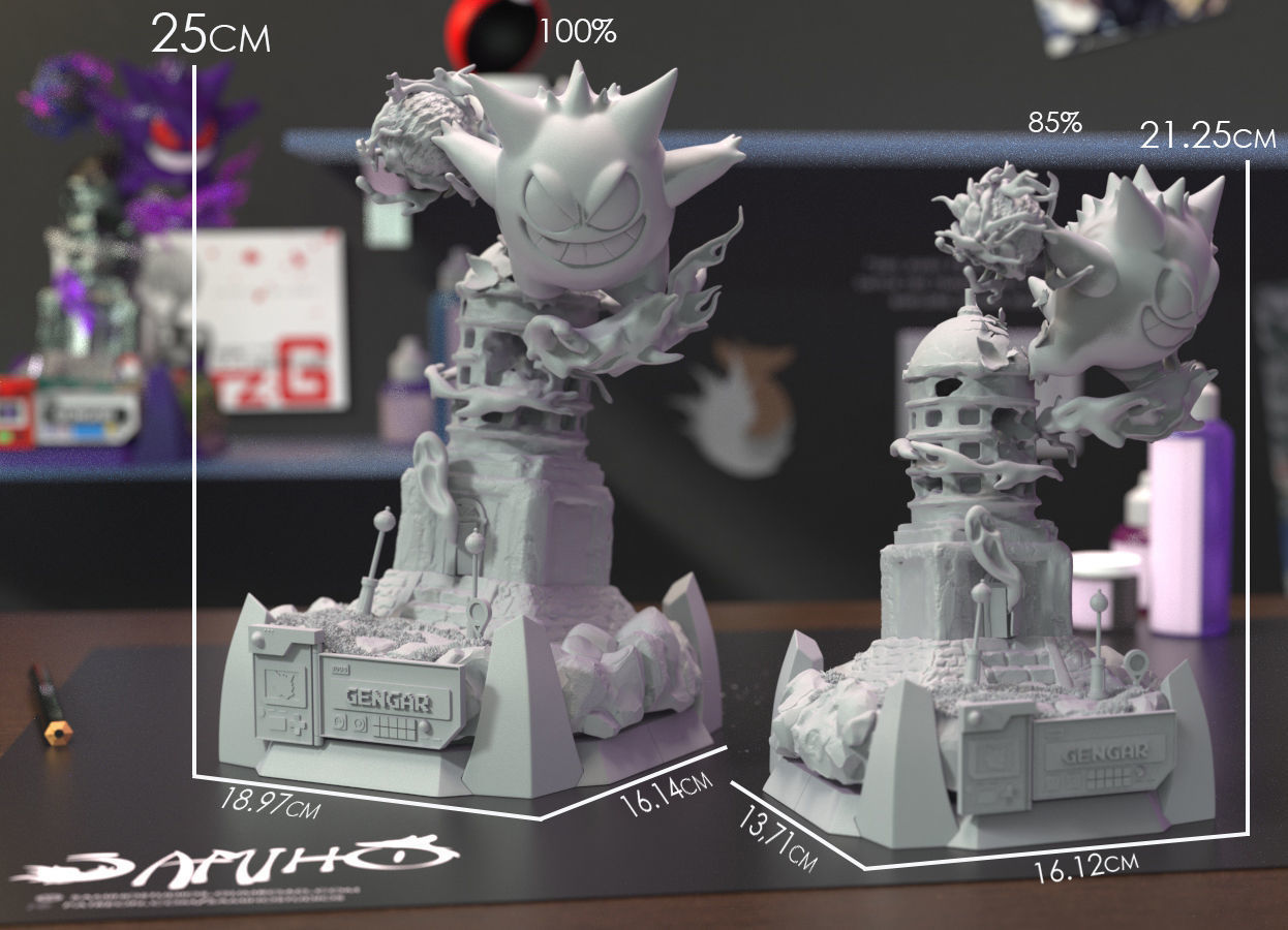 Samiho Studios - Gengar Lavender Tower - STLs ready for printing 3D print model_2