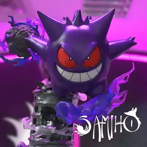 Samiho Studios - Gengar Lavender Tower - STLs ready for printing 3D print model