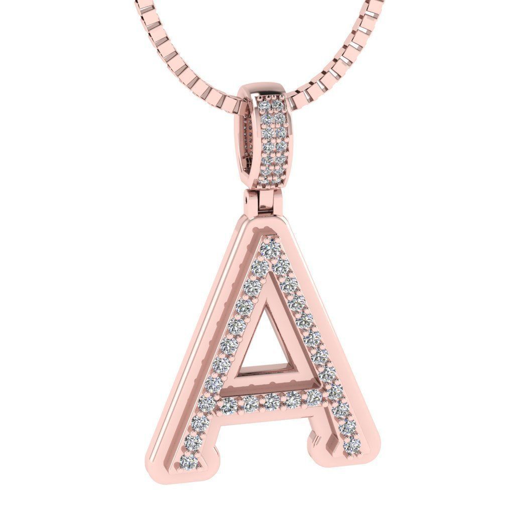 Alphabet Diamond pendant A 3D print model_21