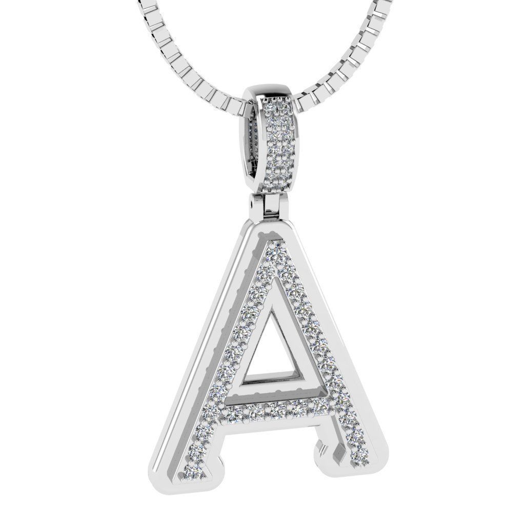 Alphabet Diamond pendant A 3D print model_18
