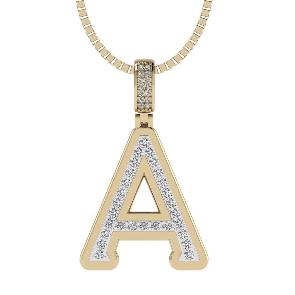 Alphabet Diamond pendant A 3D print model_22