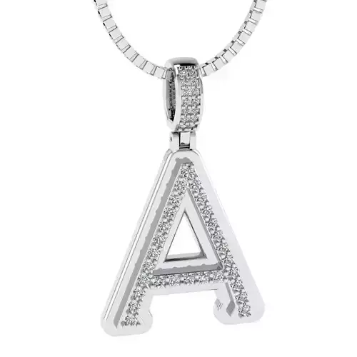 Alphabet Diamond pendant A 3D print model