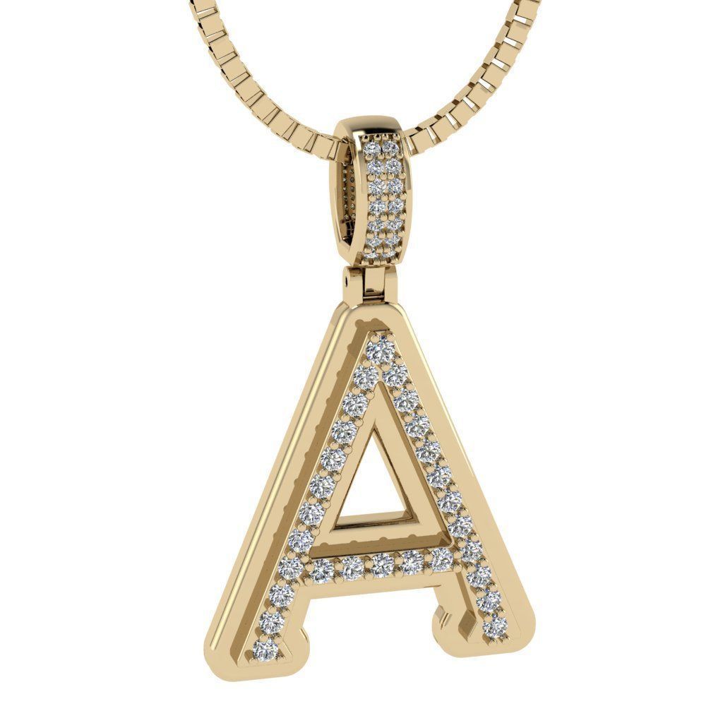 Alphabet Diamond pendant A 3D print model_11