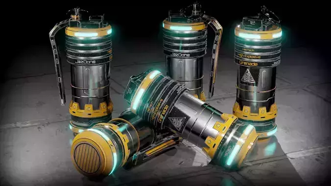 Sci-fi grenade Low-poly 3D model