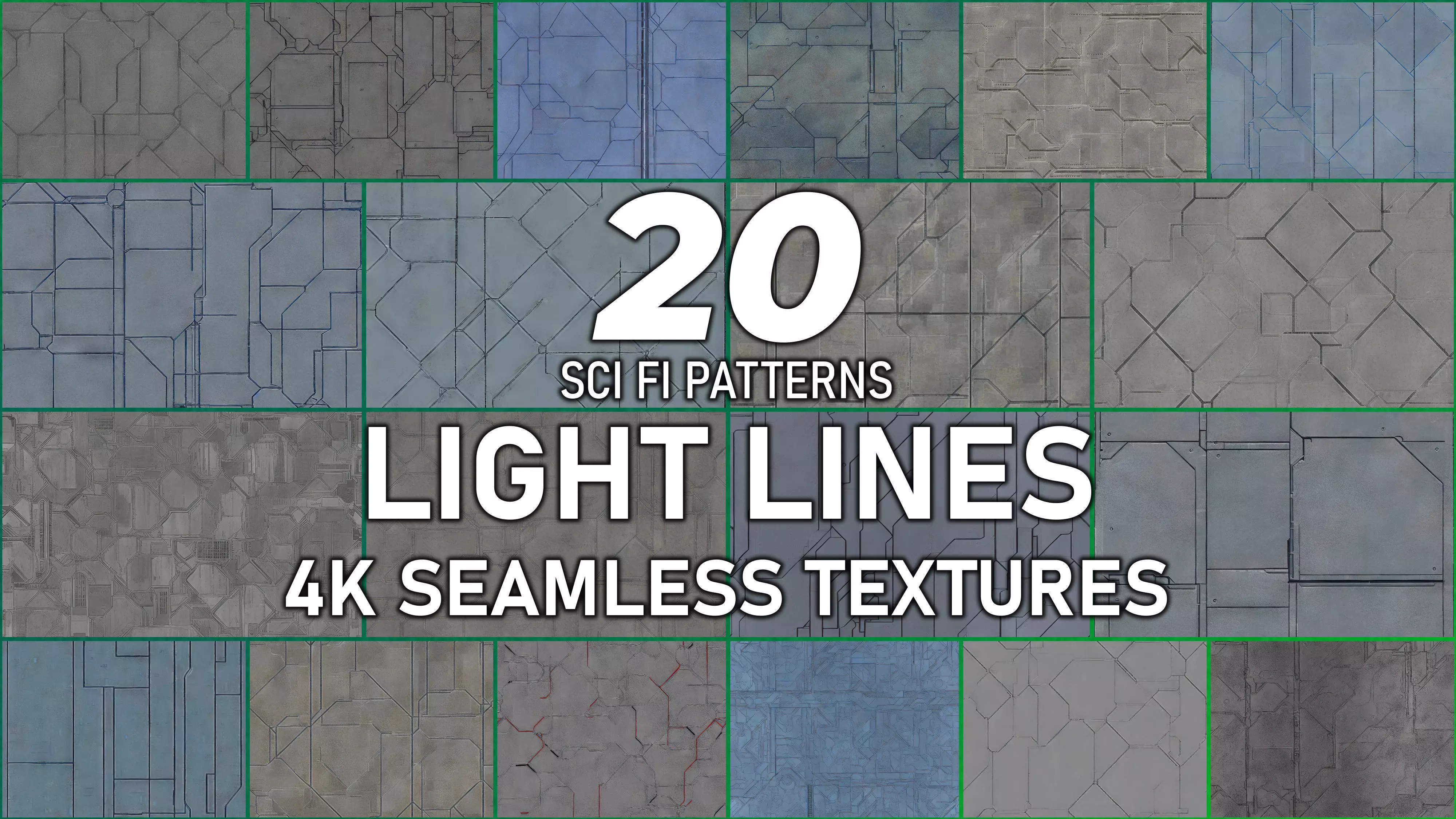 20 Seamless Sci-fi Panels - Light Lines Texture_0