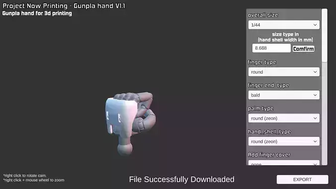 Gunpla hand Free 3D print model