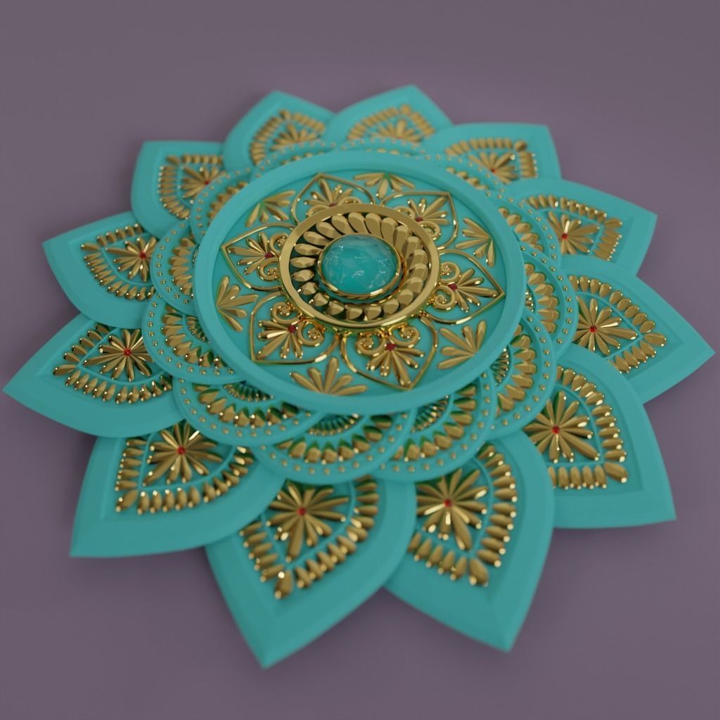 Mandala 3D with Blender Files Advanced Procedural Material 3D model_6
