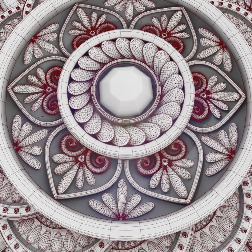 Mandala 3D with Blender Files Advanced Procedural Material 3D model_3