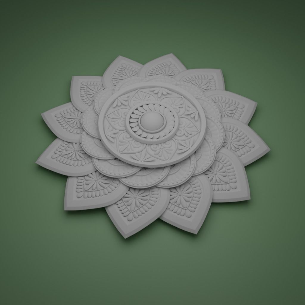 Mandala 3D with Blender Files Advanced Procedural Material 3D model_2