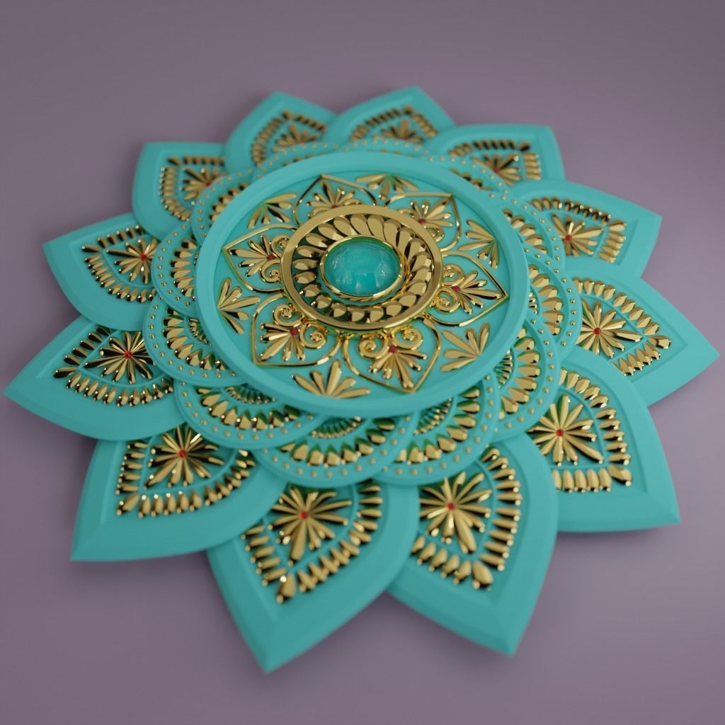 Mandala 3D with Blender Files Advanced Procedural Material 3D model_7
