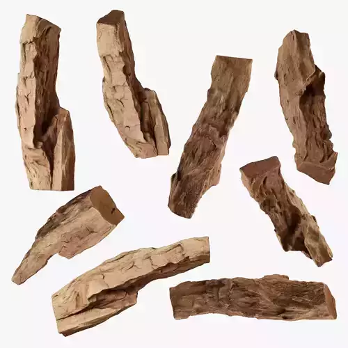 PSWooden013 scanned Wood chips Low-poly 3D model