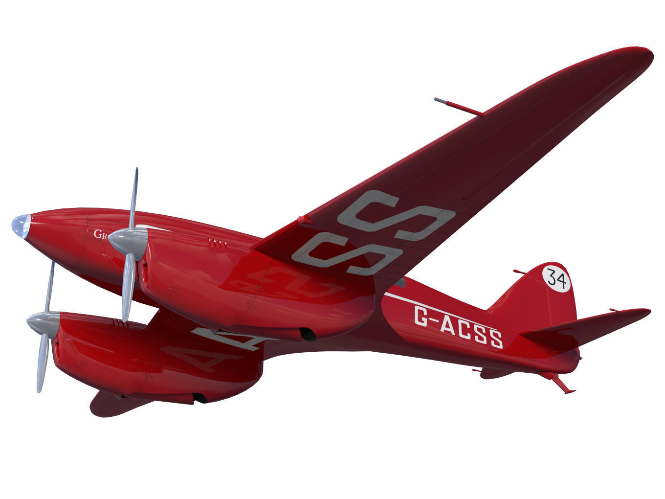 de Havilland DH88 Comet 3D model_3