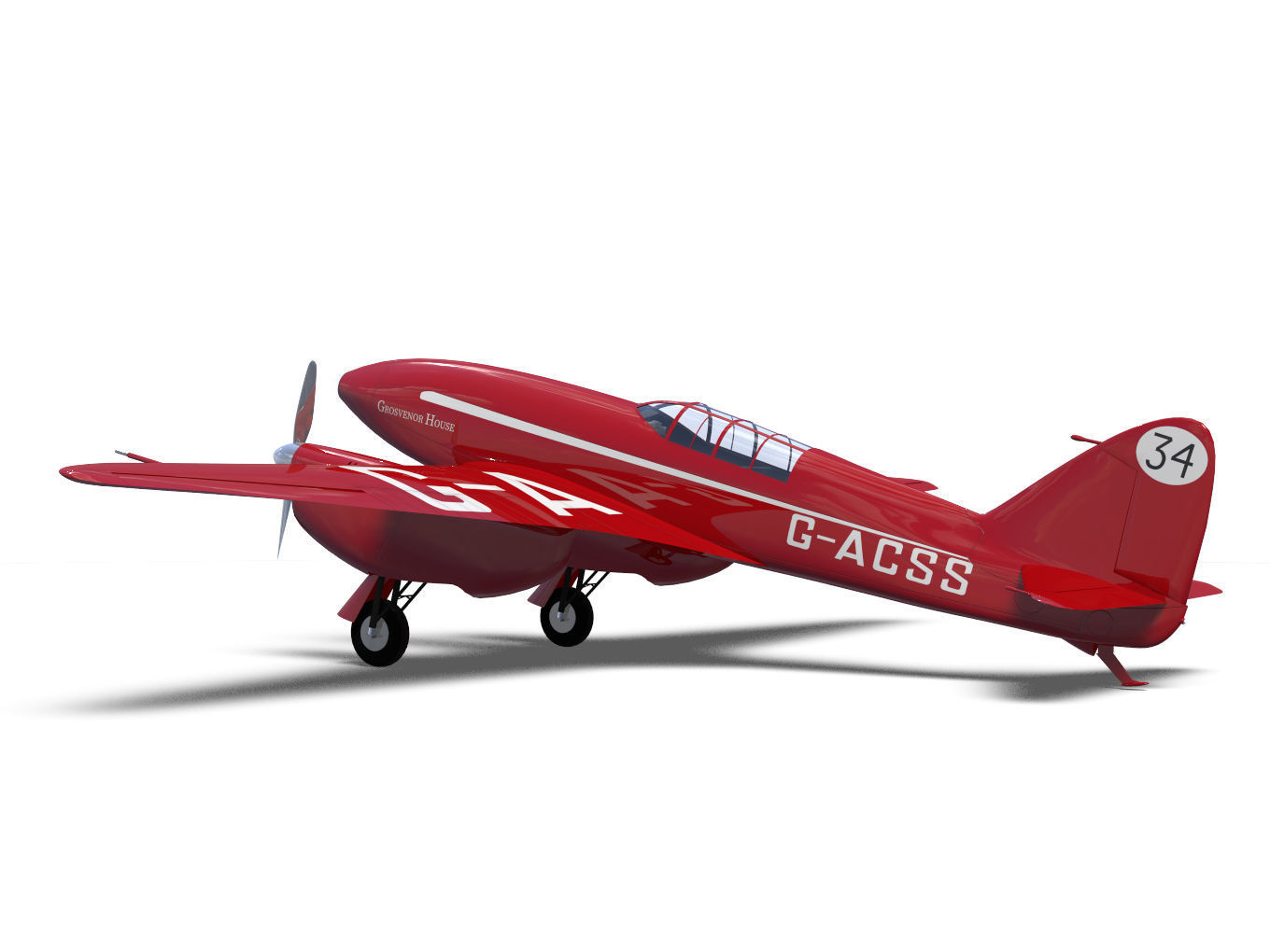 de Havilland DH88 Comet 3D model_6