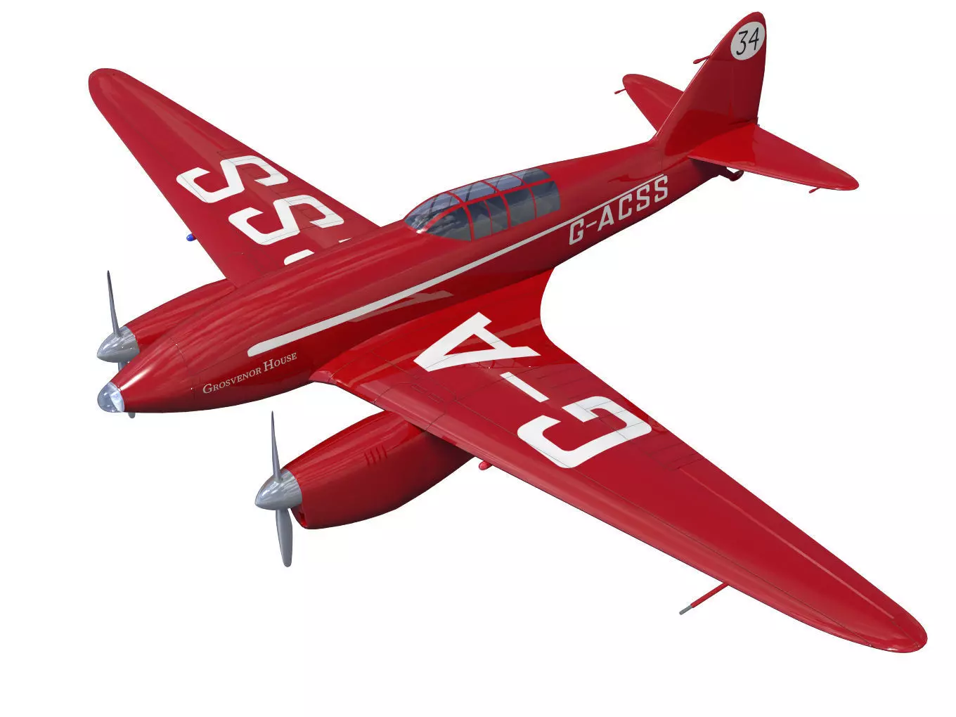 de Havilland DH88 Comet 3D model_0