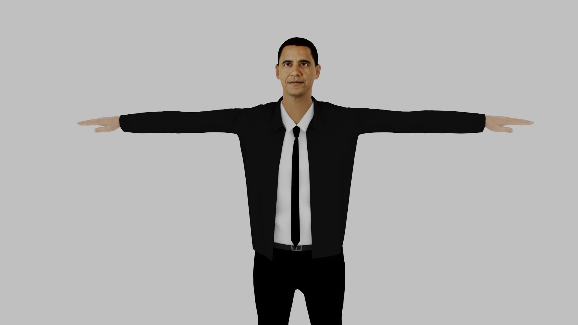 Barack Obama Low-poly 3D model_1