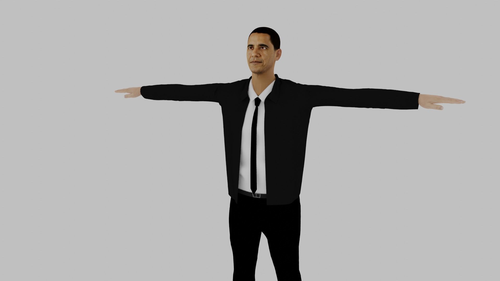 Barack Obama Low-poly 3D model_3