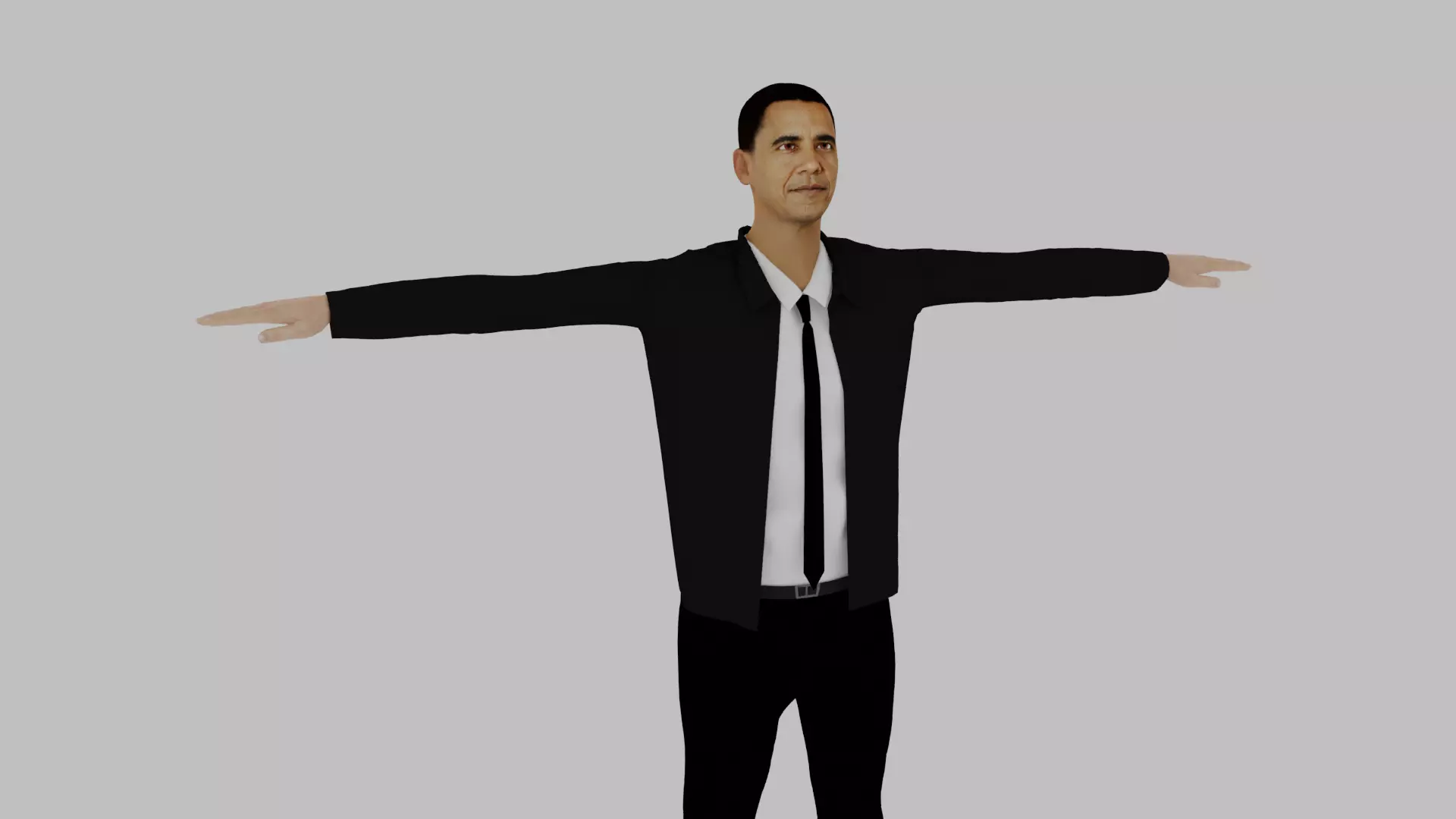 Barack Obama Low-poly 3D model_0