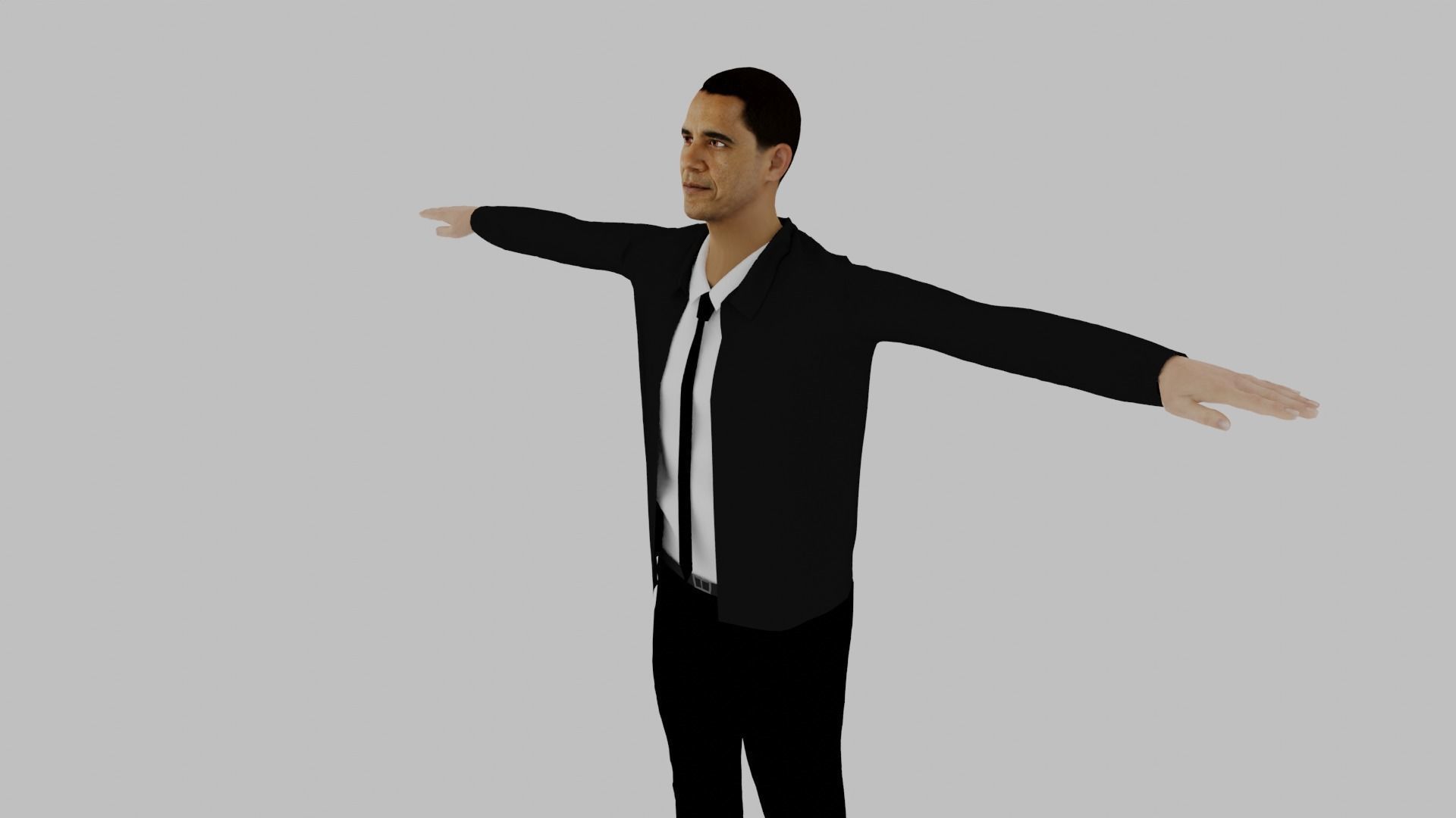 Barack Obama Low-poly 3D model_2