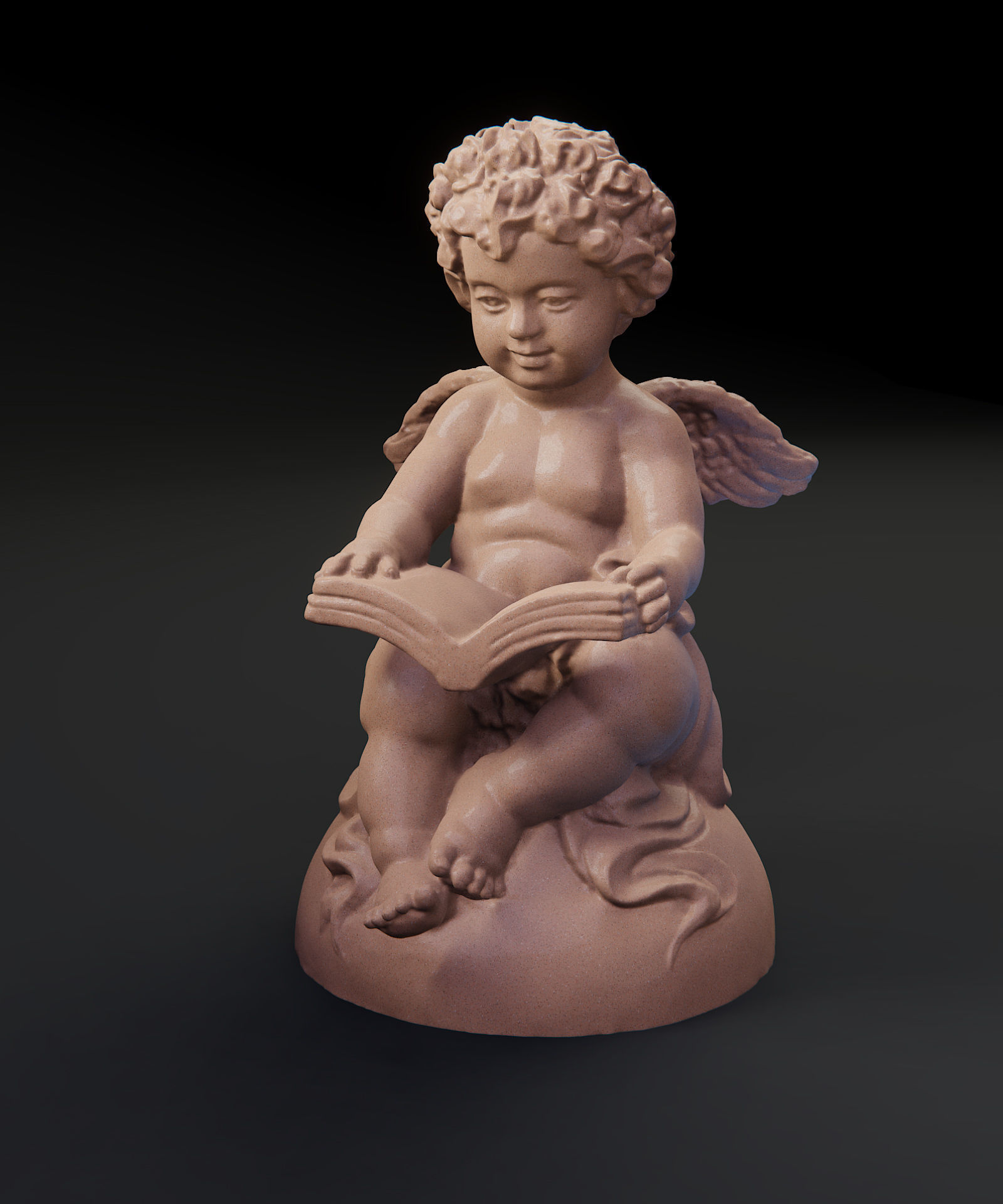 Angel reading a book 3D print model_1