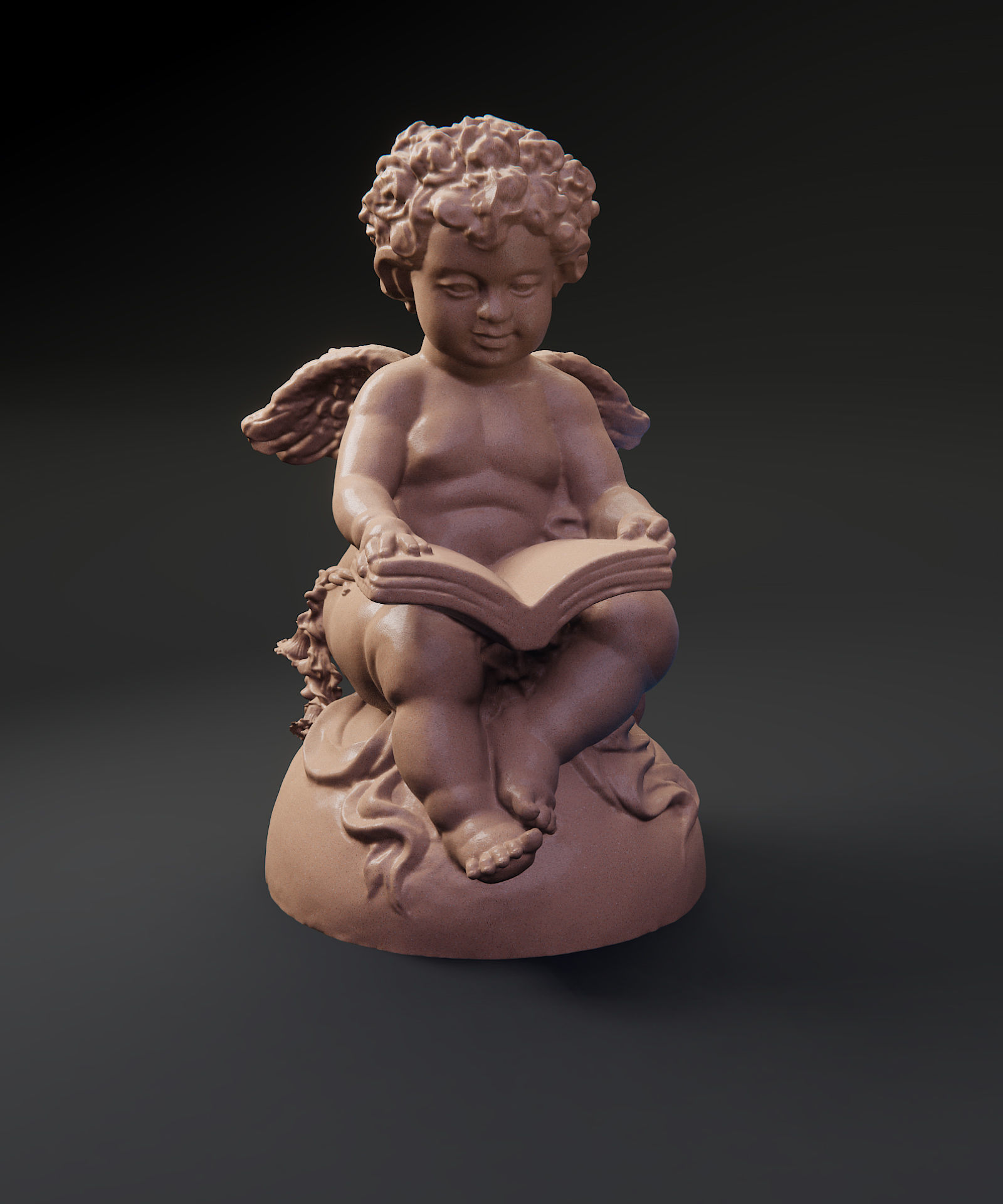 Angel reading a book 3D print model_8
