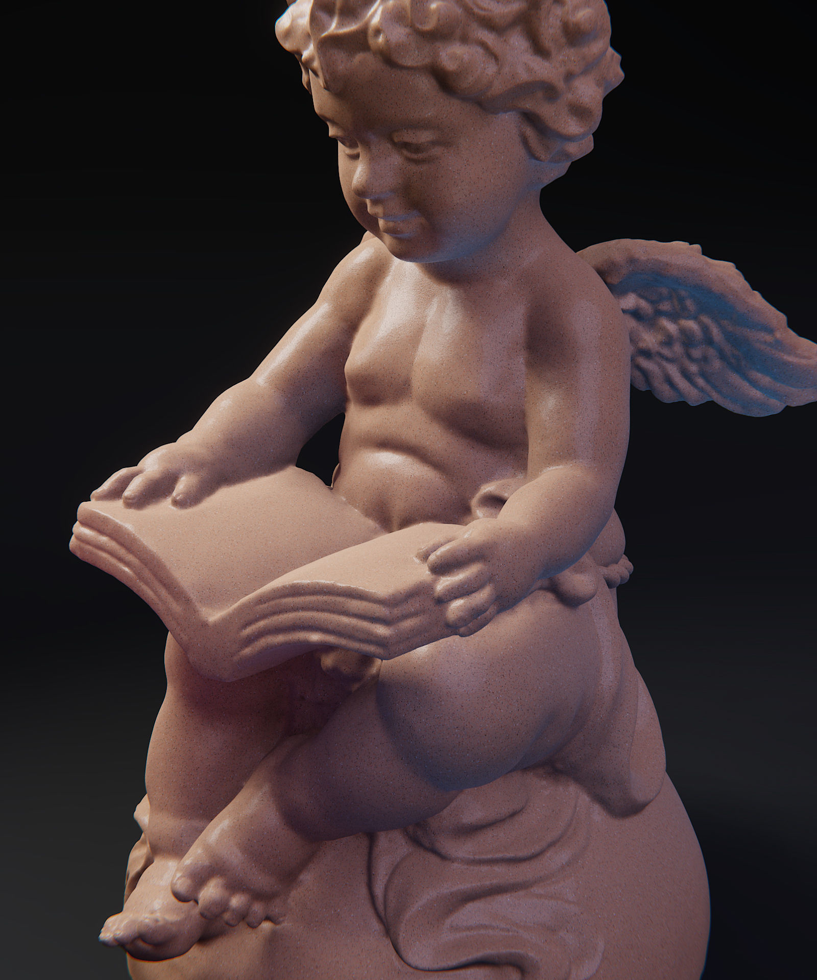 Angel reading a book 3D print model_9
