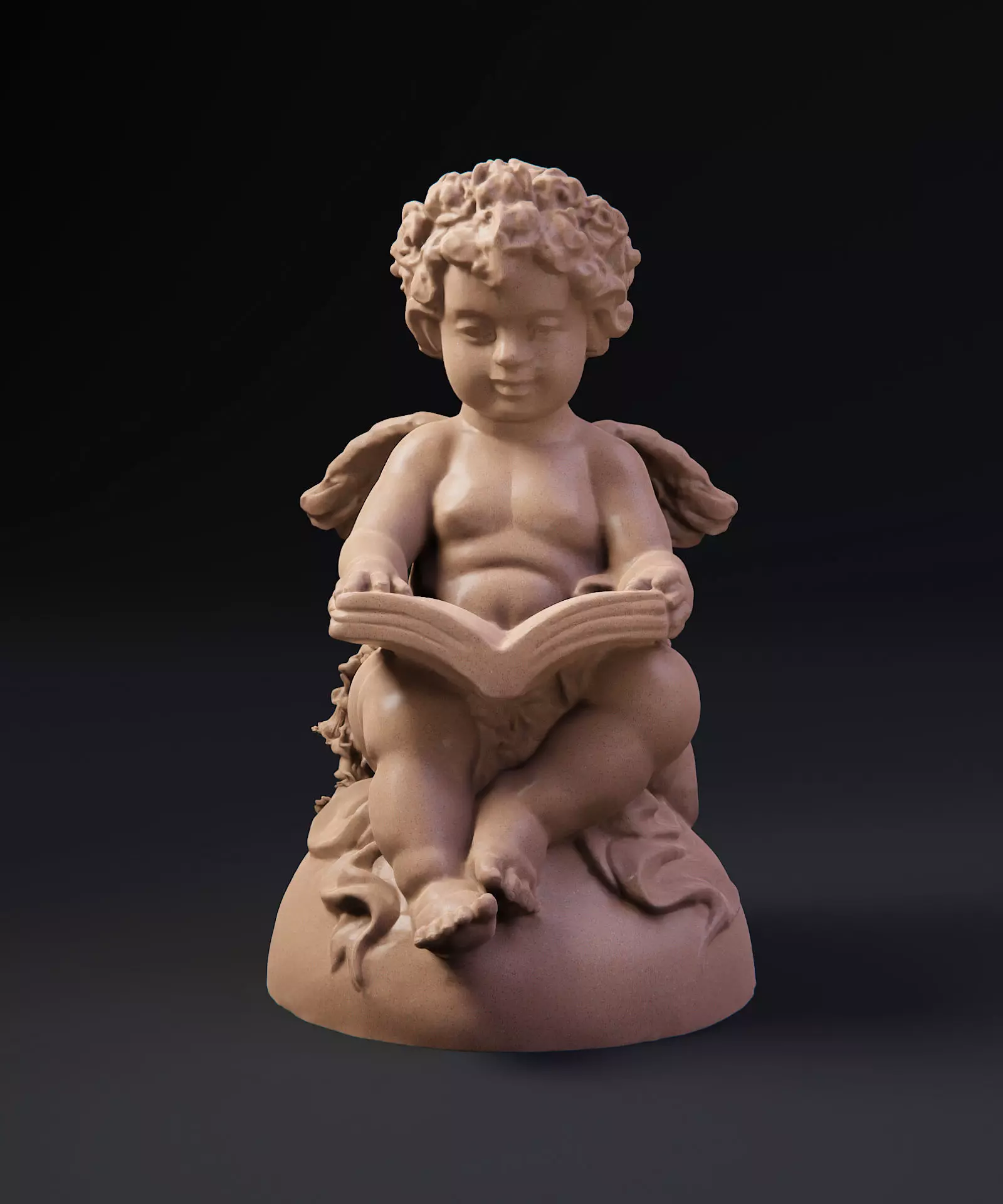 Angel reading a book 3D print model_0