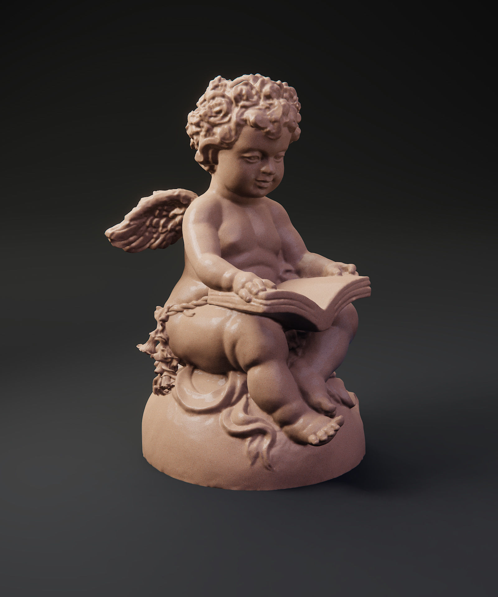 Angel reading a book 3D print model_7
