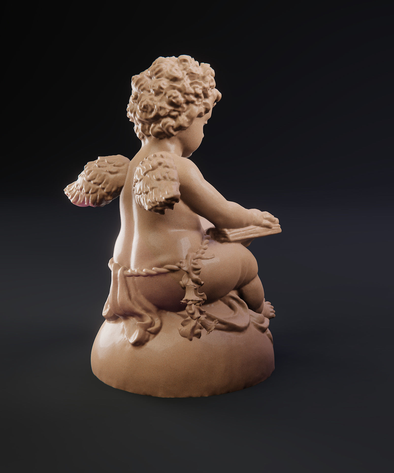 Angel reading a book 3D print model_5