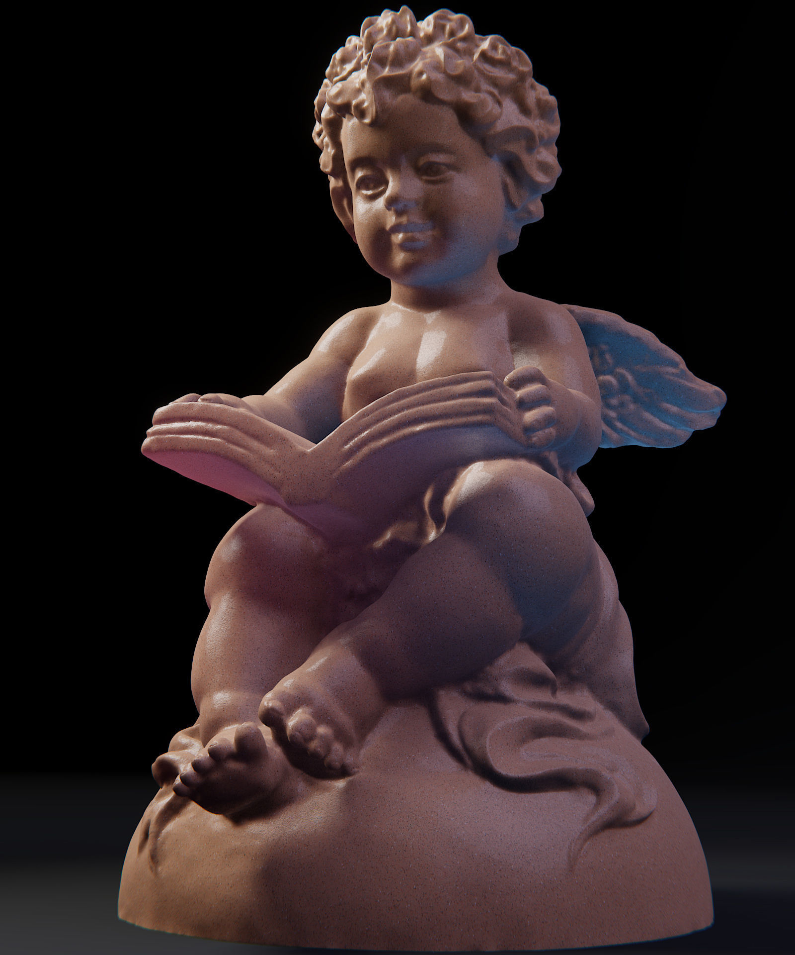 Angel reading a book 3D print model_10
