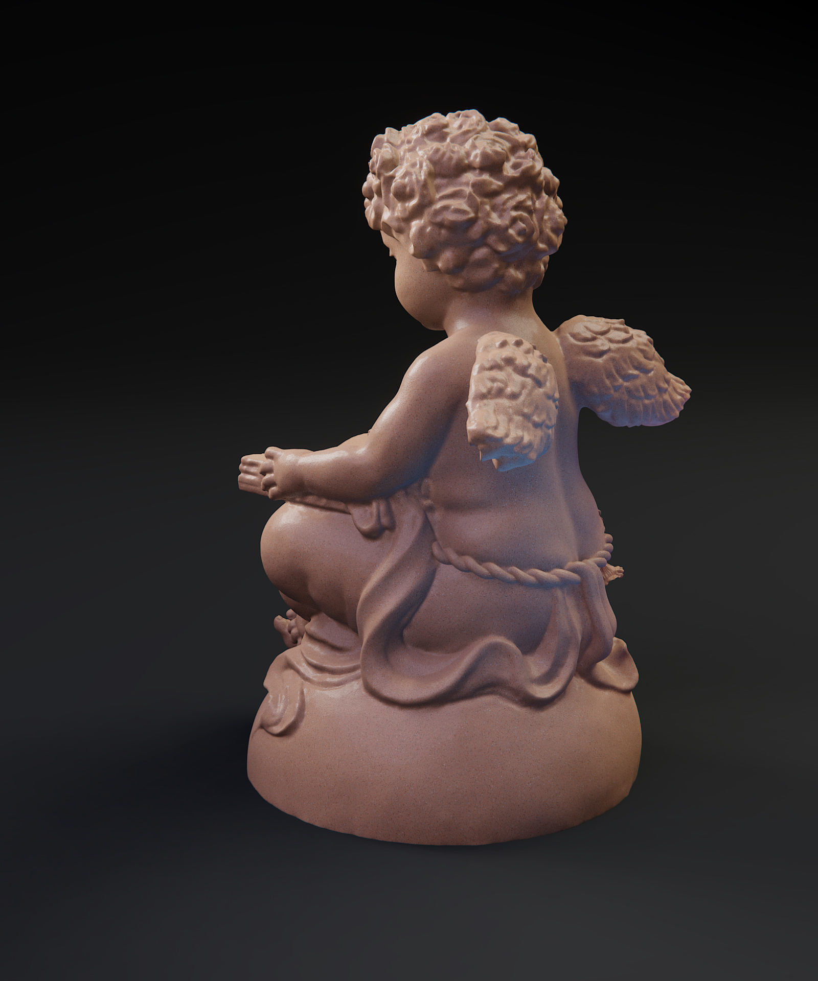 Angel reading a book 3D print model_3
