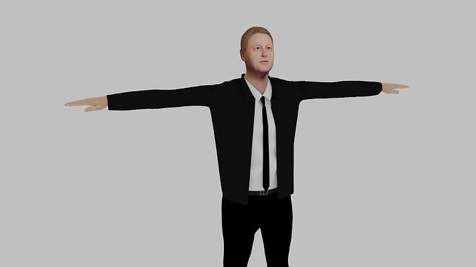 Bill Clinton Low-poly 3D model