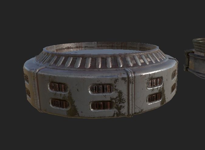 Metal Dome Low-poly 3D model_3