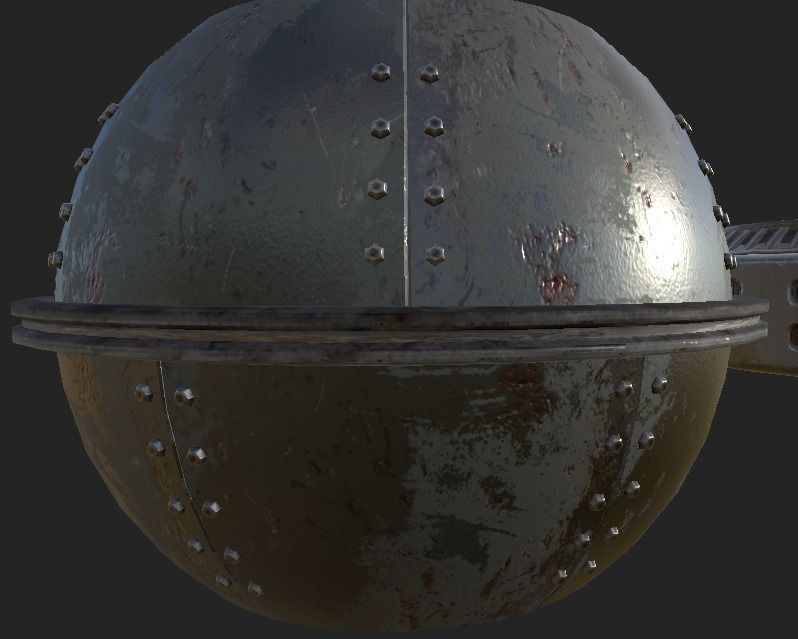 Metal Dome Low-poly 3D model_2