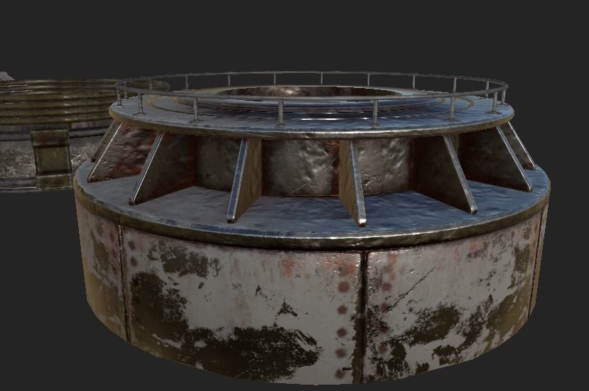 Metal Dome Low-poly 3D model_4