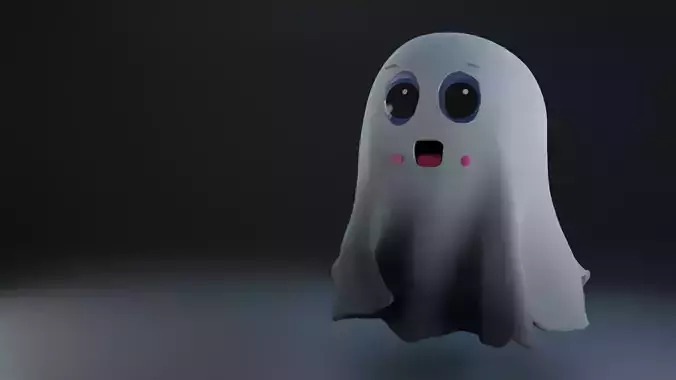3D cute spooky Ghost  3d character model ghost 