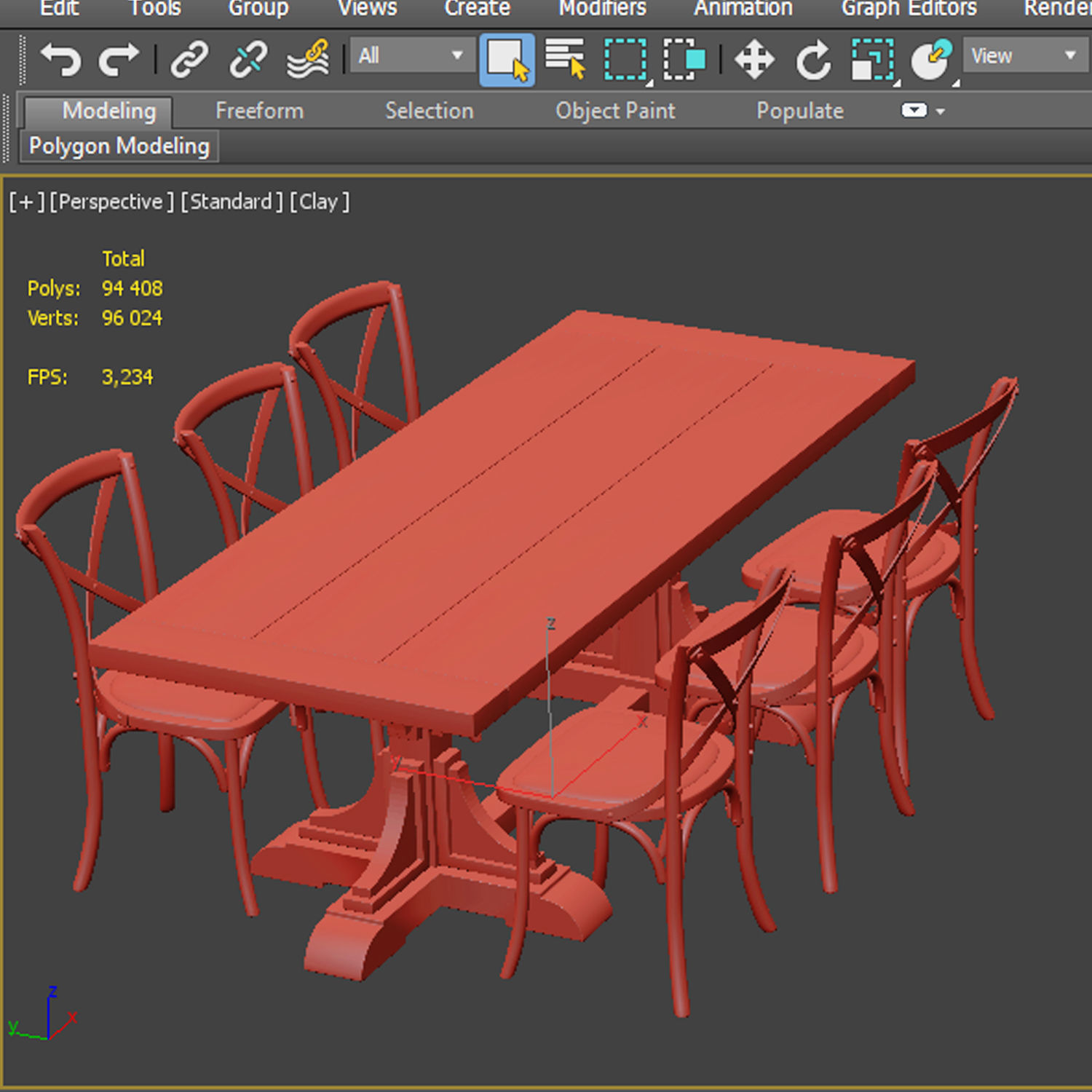 Dining set 10 3D model_7