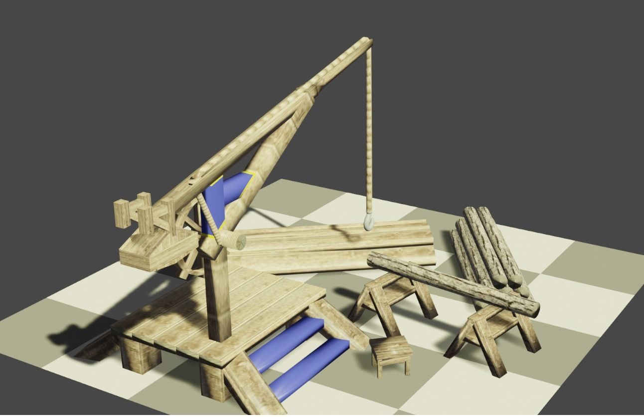 Sawmill Low-poly 3D model_1