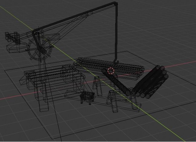 Sawmill Low-poly 3D model_2