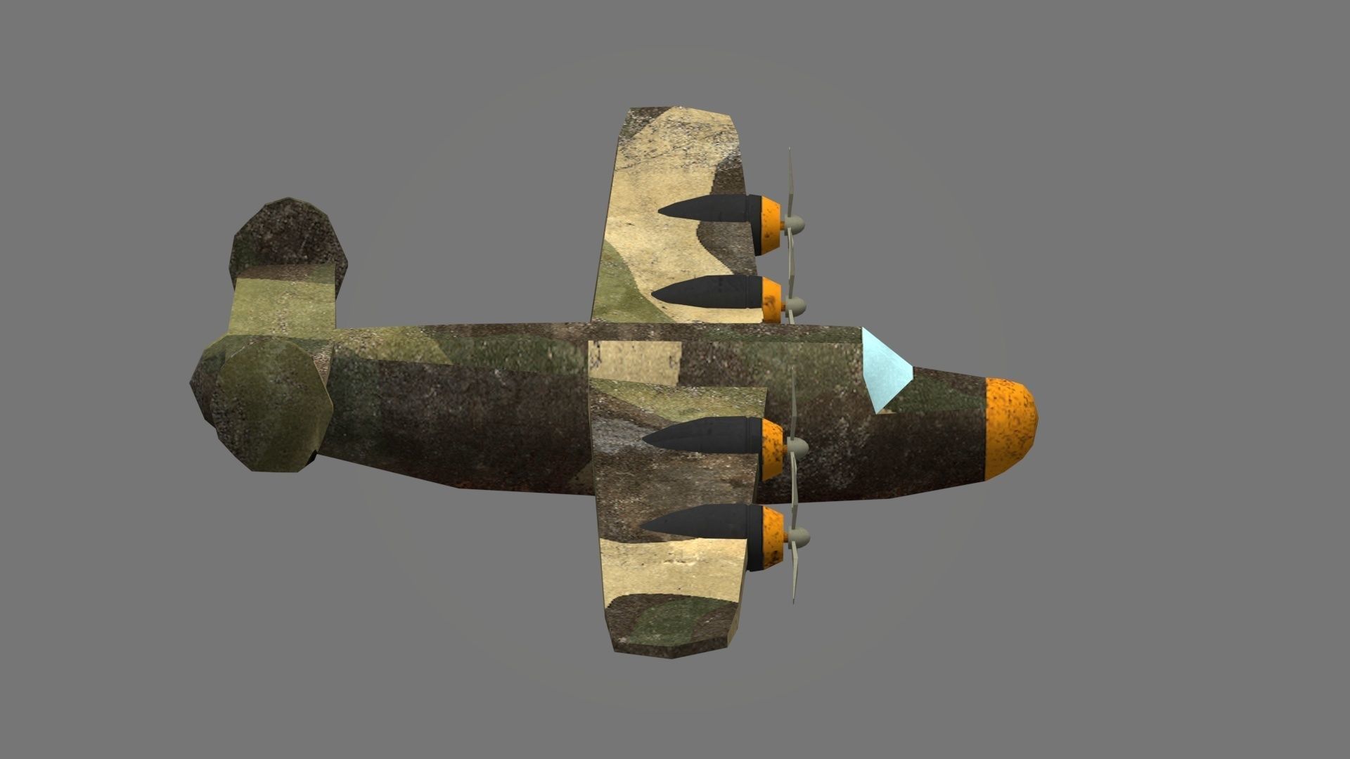 Bomber B25 Low Poly 3d Model Low-poly 3D model_3