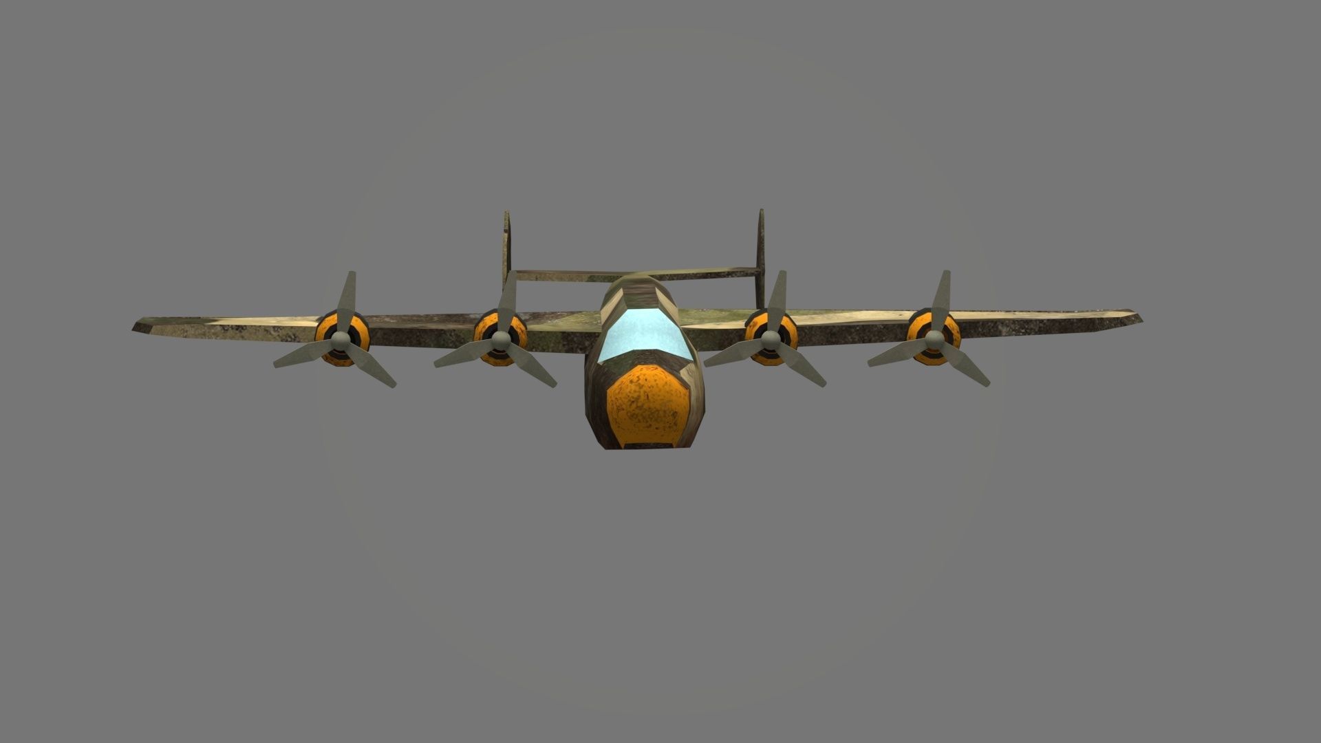 Bomber B25 Low Poly 3d Model Low-poly 3D model_2