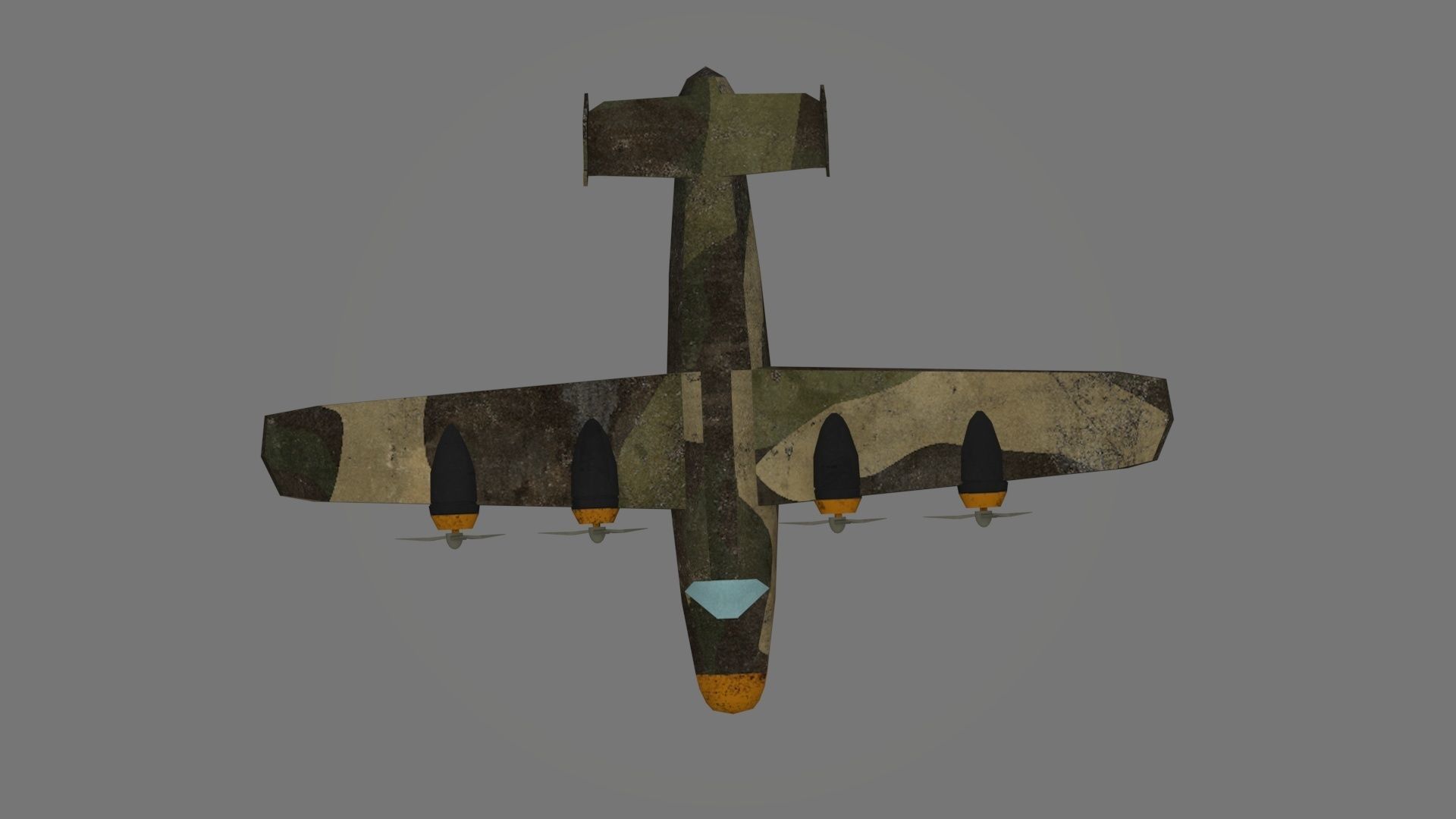 Bomber B25 Low Poly 3d Model Low-poly 3D model_4