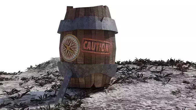 Medieval Wooden Barrel 
