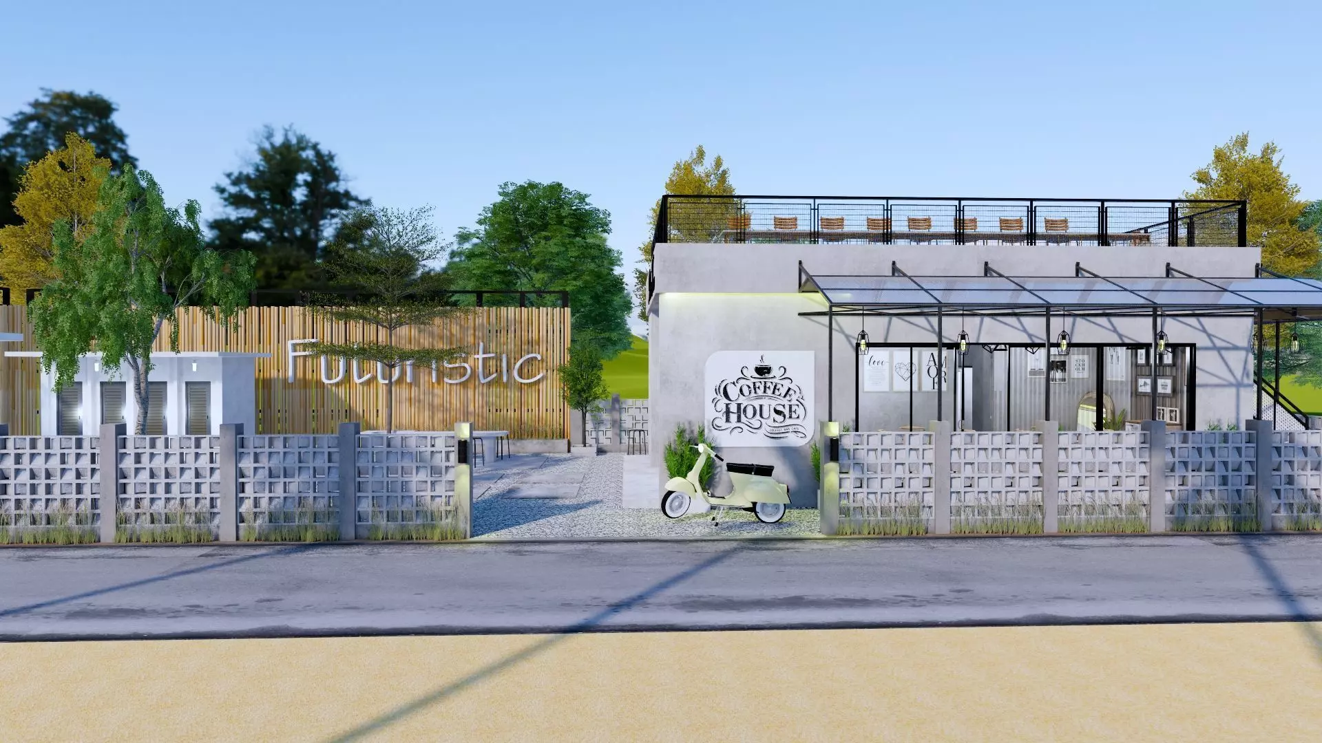 Coffee Shop 3d Design  3D model_0