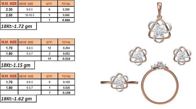 Light Weight Ring Pendant Earring Set STL OBJ FBX JCD Details 3D print model