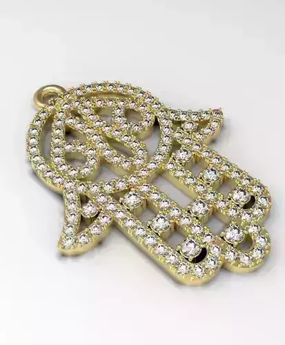 pendant and ring hamza 3D print model