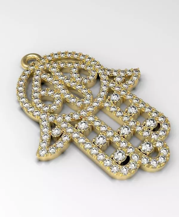 pendant and ring hamza 3D print model