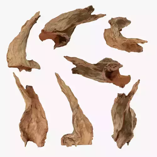 PSWooden015 scanned Wood chips Low-poly 3D model
