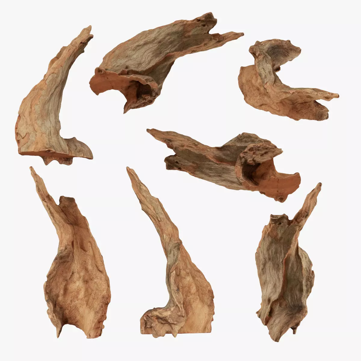PSWooden015 scanned Wood chips Low-poly 3D model