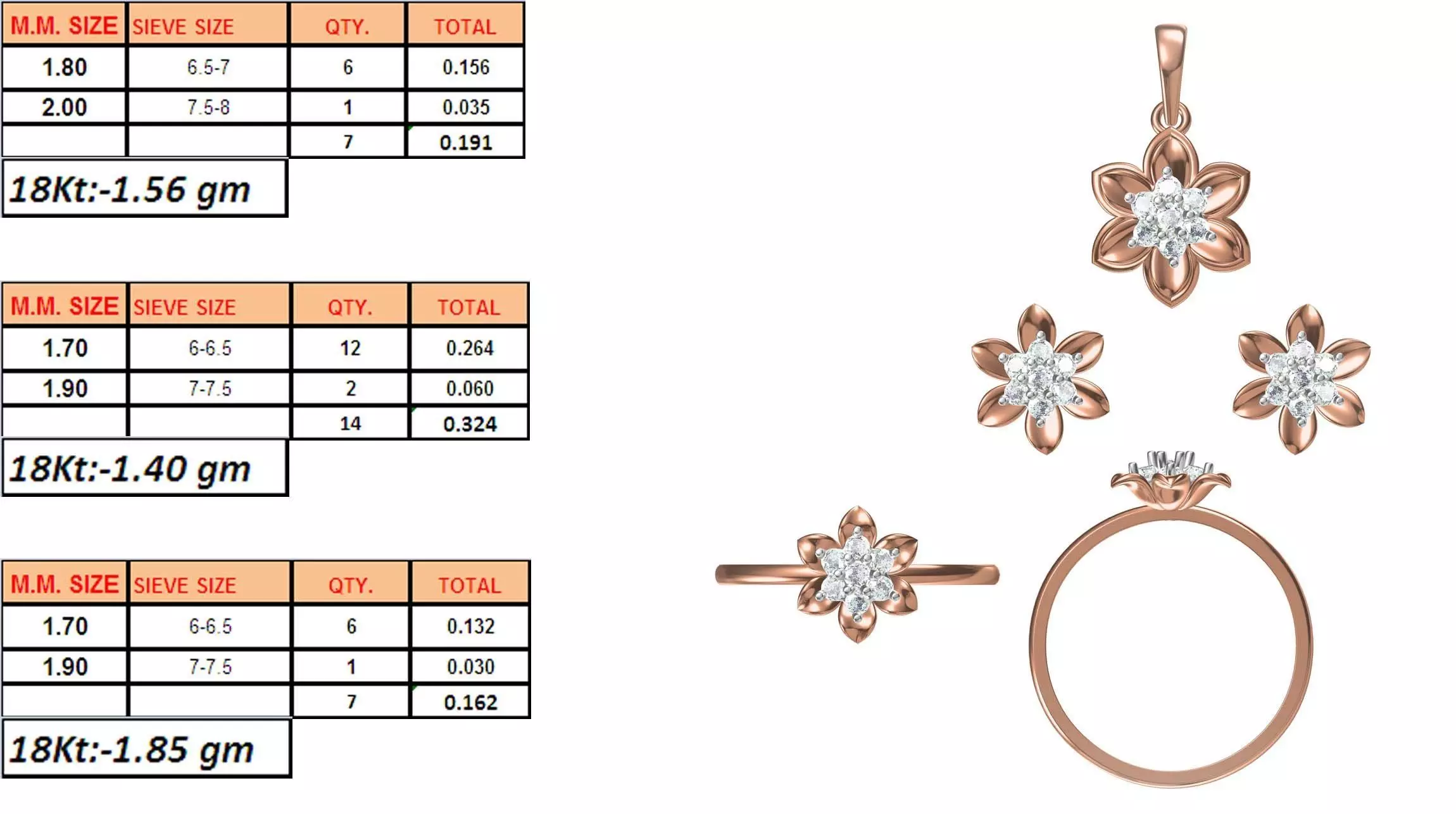 Light Weight Ring Pendant Earring Set STL OBJ FBX JCD Details 3D print model_0